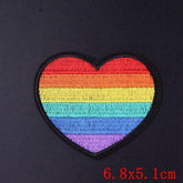 LGBT Pride Heart Iron On Embroidered Patch